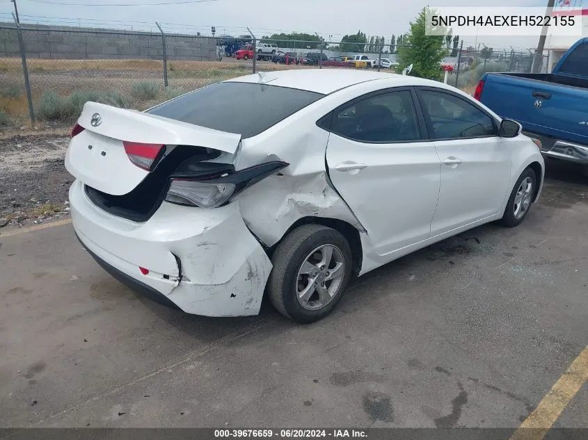 5NPDH4AEXEH522155 2014 Hyundai Elantra Se