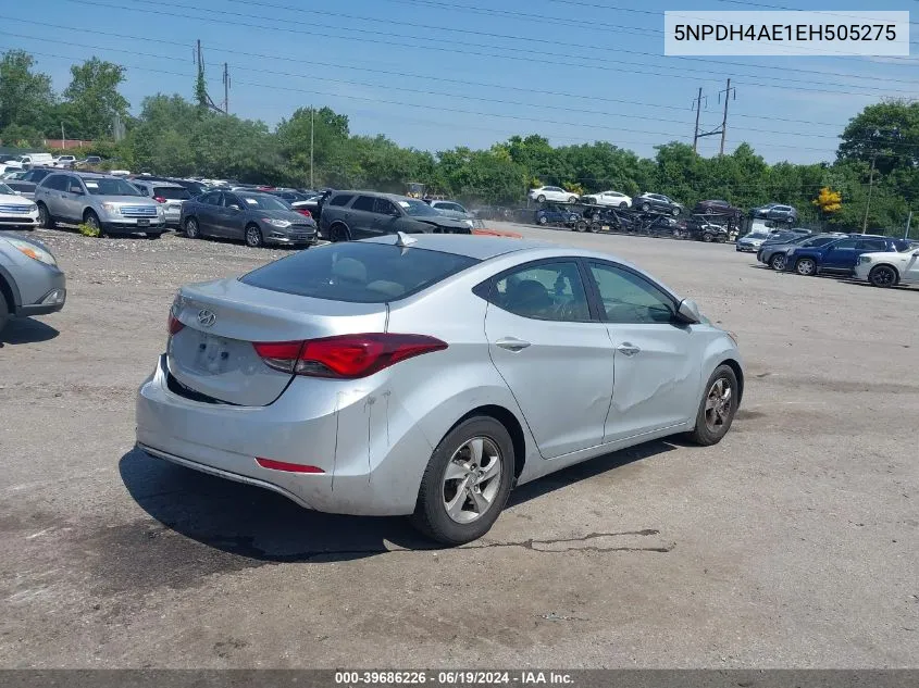 2014 Hyundai Elantra Se VIN: 5NPDH4AE1EH505275 Lot: 39686226