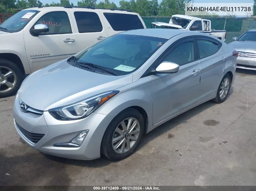 2014 Hyundai Elantra Se VIN: KMHDH4AE4EU111738 Lot: 39712409