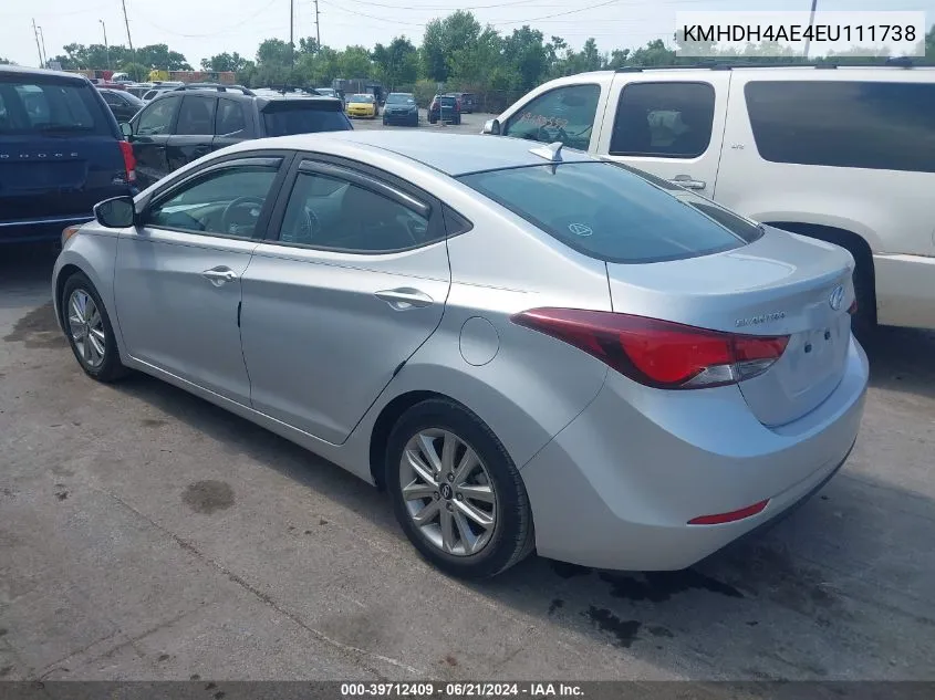 2014 Hyundai Elantra Se VIN: KMHDH4AE4EU111738 Lot: 39712409