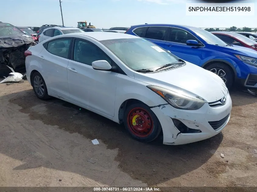 2014 Hyundai Elantra Se VIN: 5NPDH4AE3EH519498 Lot: 39745731