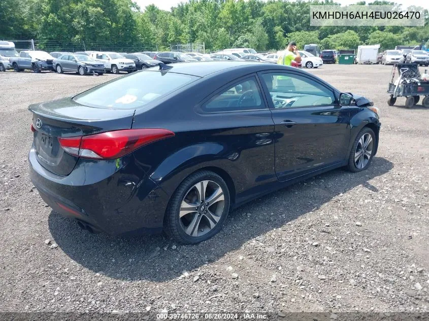 2014 Hyundai Elantra VIN: KMHDH6AH4EU026470 Lot: 39746726