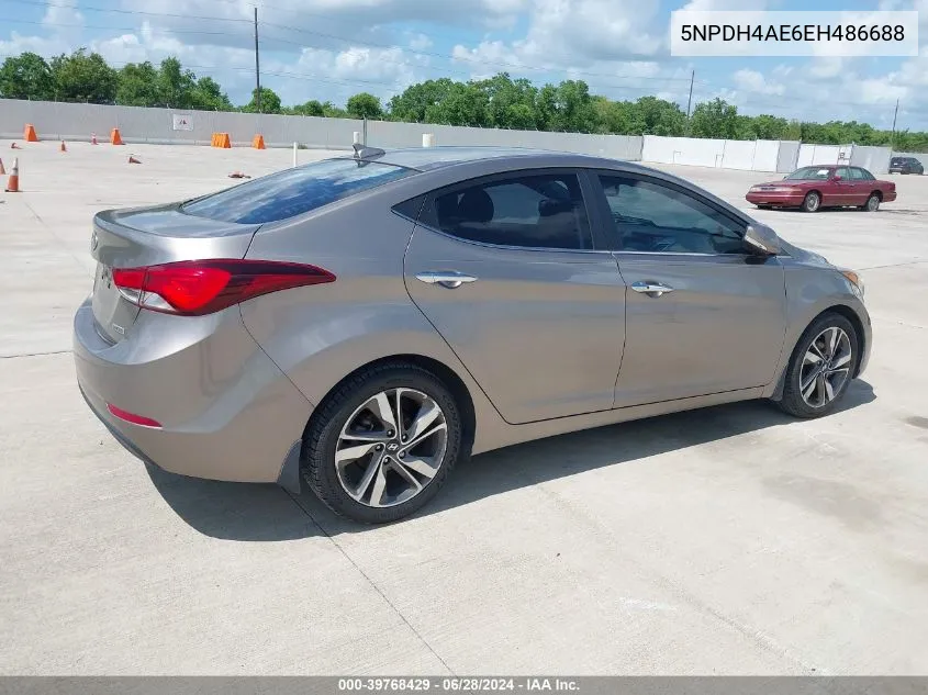 5NPDH4AE6EH486688 2014 Hyundai Elantra Limited