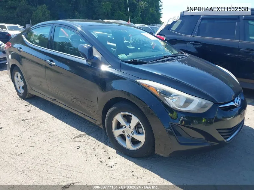 2014 Hyundai Elantra Se VIN: 5NPDH4AEXEH532538 Lot: 39777151