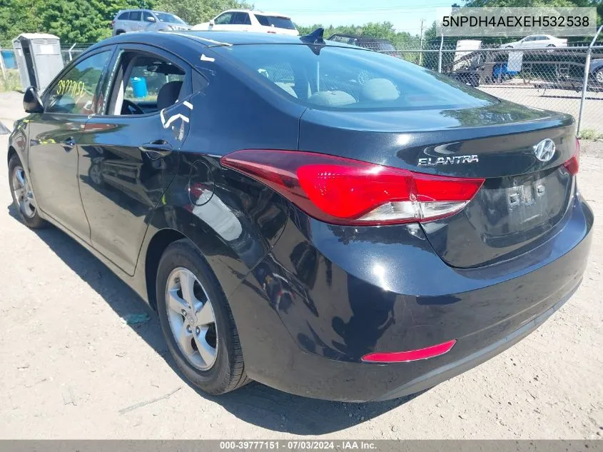 2014 Hyundai Elantra Se VIN: 5NPDH4AEXEH532538 Lot: 39777151