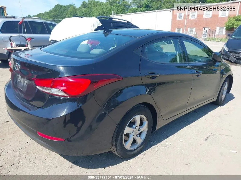 2014 Hyundai Elantra Se VIN: 5NPDH4AEXEH532538 Lot: 39777151