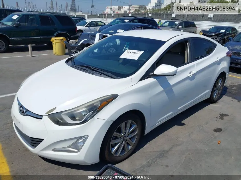 2014 Hyundai Elantra Se VIN: 5NPDH4AE2EH508394 Lot: 39820043