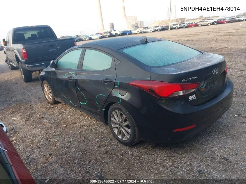 5NPDH4AE1EH478014 2014 Hyundai Elantra Se