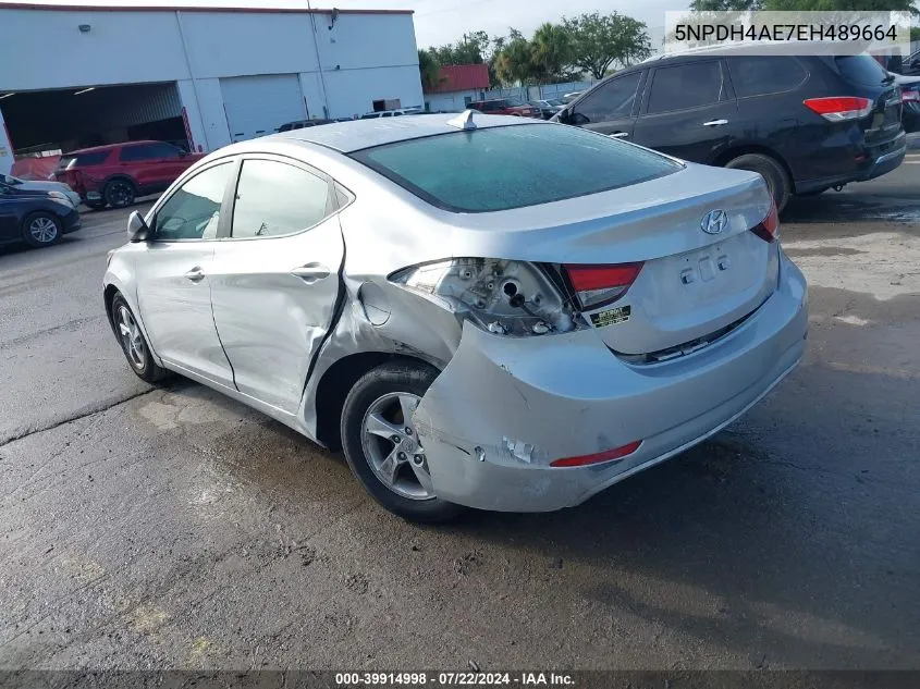 2014 Hyundai Elantra Se VIN: 5NPDH4AE7EH489664 Lot: 39914998