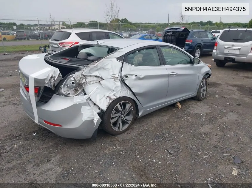 5NPDH4AE3EH494375 2014 Hyundai Elantra Limited