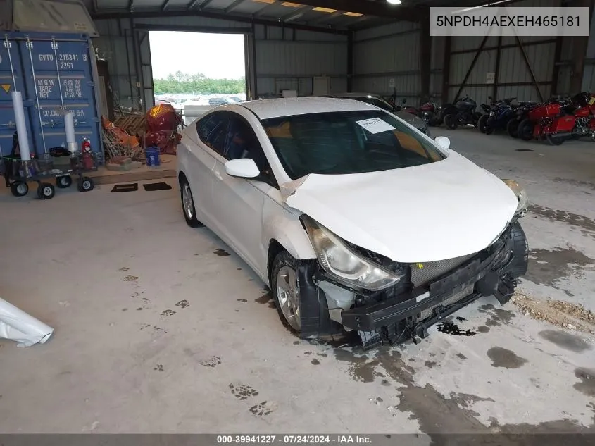 5NPDH4AEXEH465181 2014 Hyundai Elantra Se