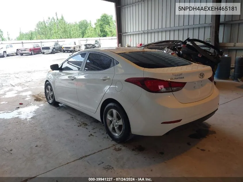 5NPDH4AEXEH465181 2014 Hyundai Elantra Se