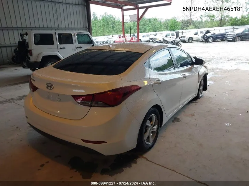 5NPDH4AEXEH465181 2014 Hyundai Elantra Se