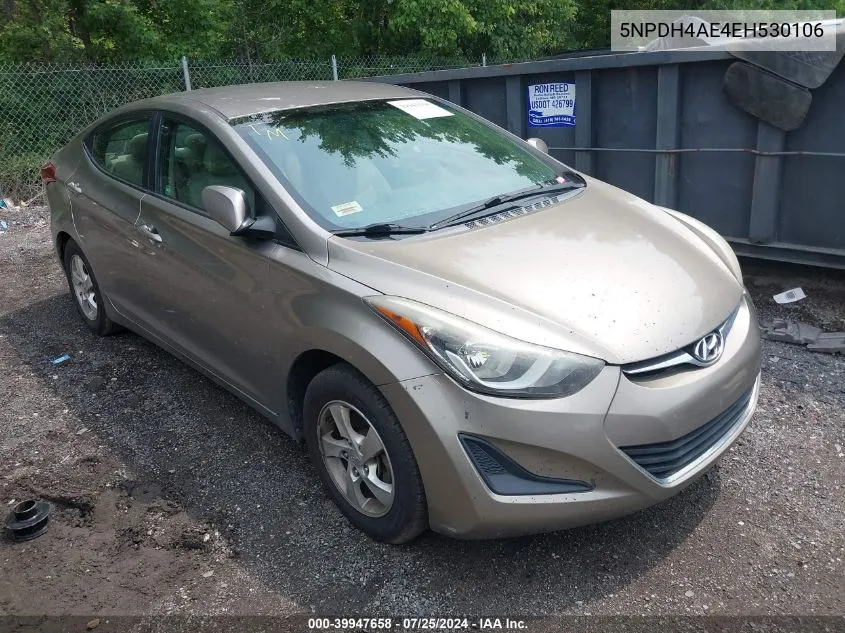 5NPDH4AE4EH530106 2014 Hyundai Elantra Se