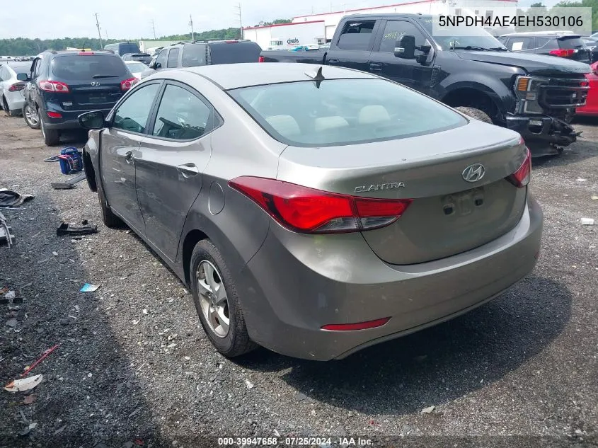 5NPDH4AE4EH530106 2014 Hyundai Elantra Se