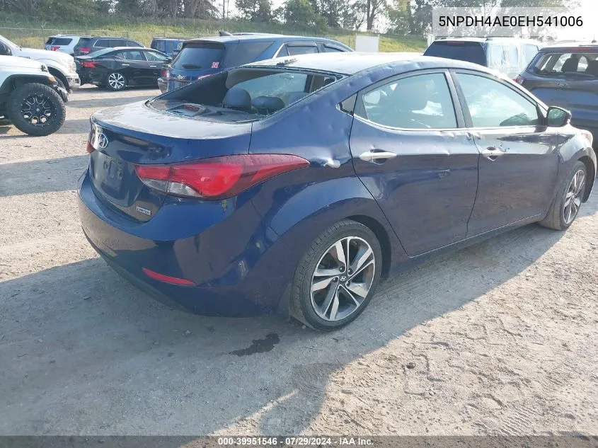 5NPDH4AE0EH541006 2014 Hyundai Elantra Limited