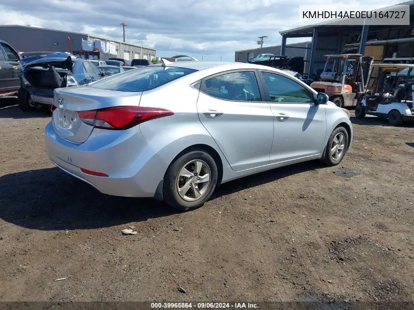 2014 Hyundai Elantra Se VIN: KMHDH4AE0EU164727 Lot: 39965864