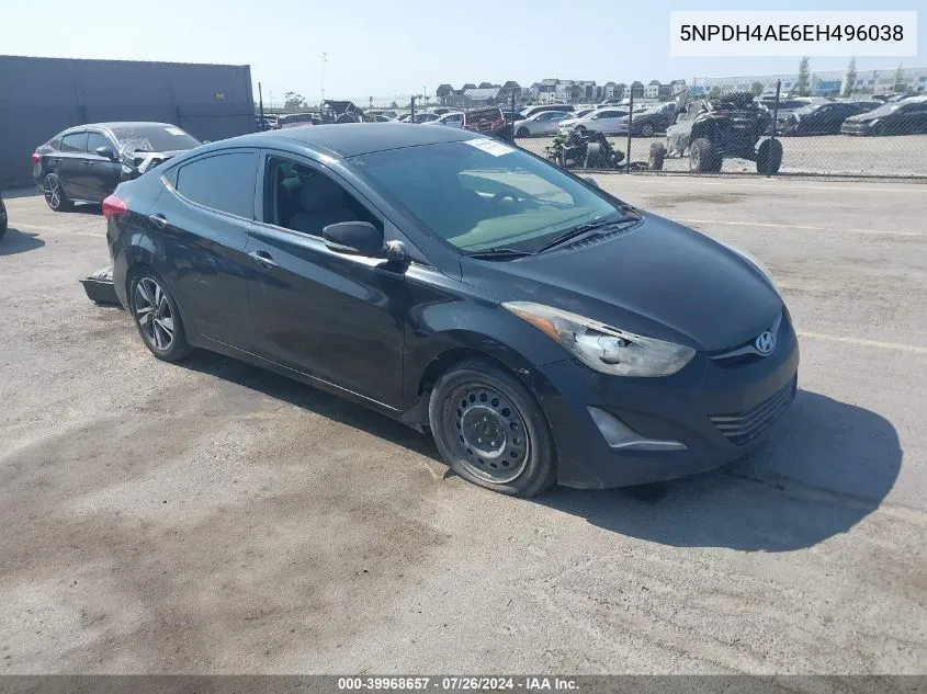 2014 Hyundai Elantra Limited VIN: 5NPDH4AE6EH496038 Lot: 39968657