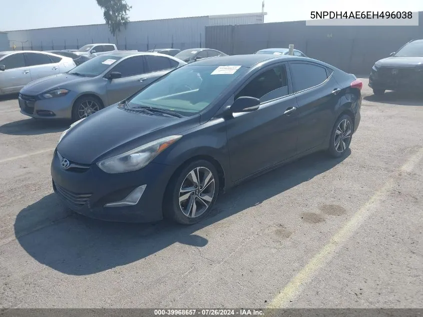 5NPDH4AE6EH496038 2014 Hyundai Elantra Limited