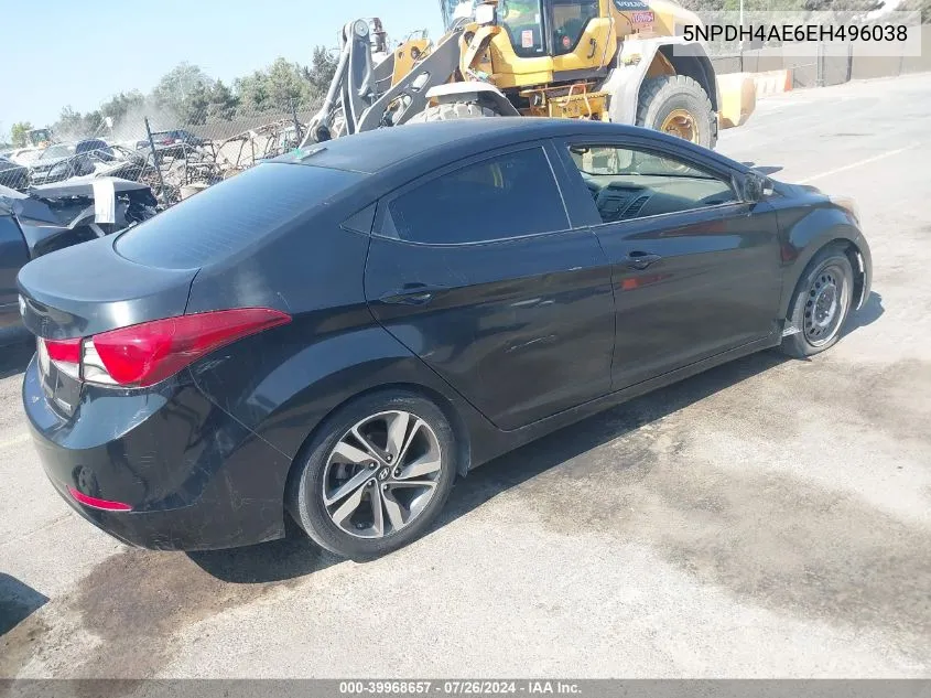 2014 Hyundai Elantra Limited VIN: 5NPDH4AE6EH496038 Lot: 39968657