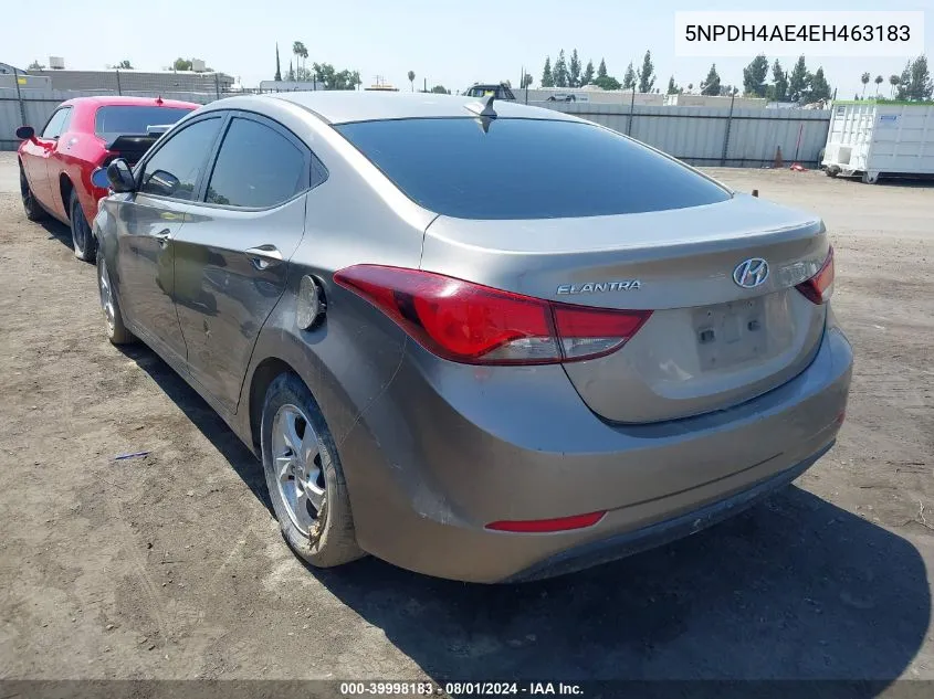 2014 Hyundai Elantra Se VIN: 5NPDH4AE4EH463183 Lot: 39998183