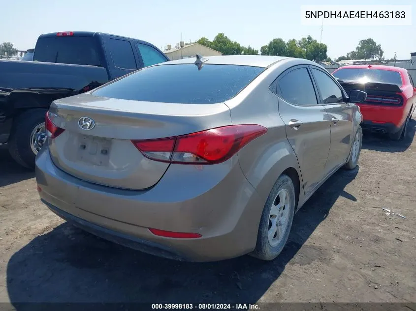 5NPDH4AE4EH463183 2014 Hyundai Elantra Se