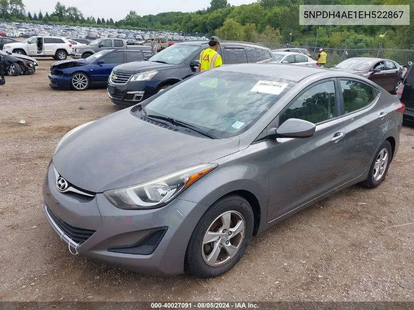 5NPDH4AE1EH522867 2014 Hyundai Elantra Se