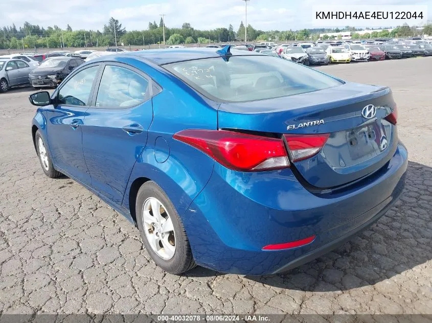 KMHDH4AE4EU122044 2014 Hyundai Elantra Se