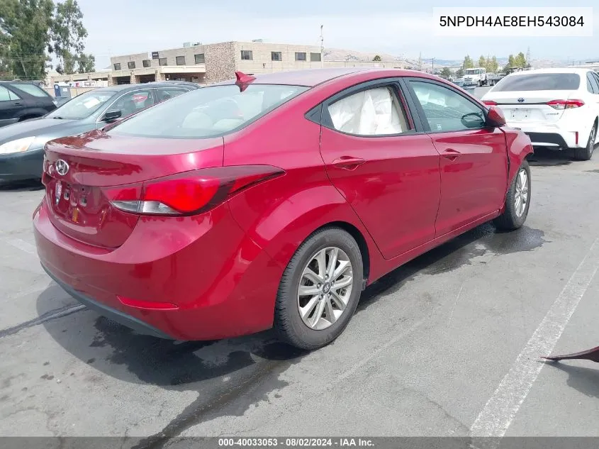 2014 Hyundai Elantra Se VIN: 5NPDH4AE8EH543084 Lot: 40033053