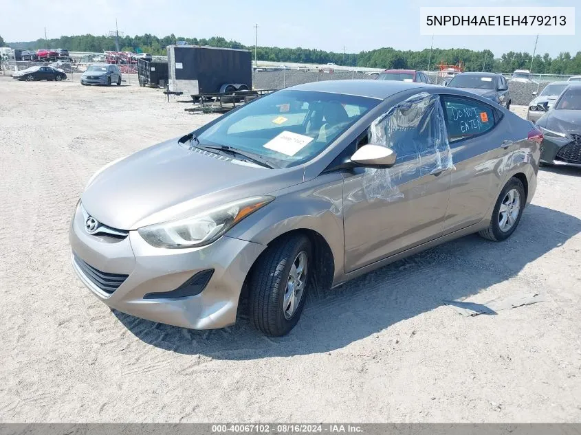 2014 Hyundai Elantra Se VIN: 5NPDH4AE1EH479213 Lot: 40067102