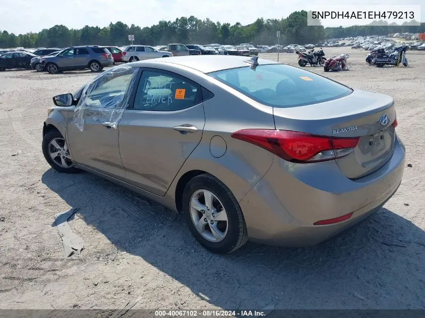 2014 Hyundai Elantra Se VIN: 5NPDH4AE1EH479213 Lot: 40067102