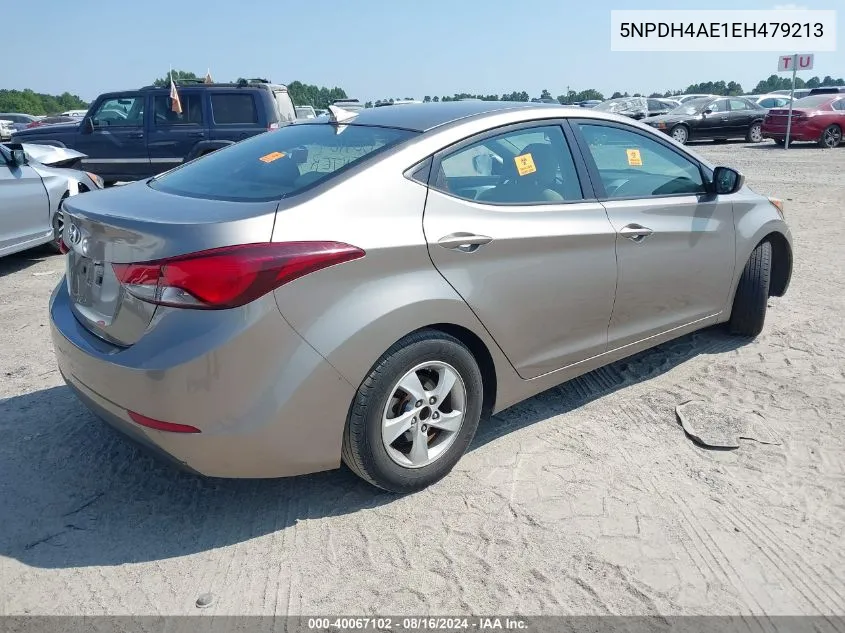 2014 Hyundai Elantra Se VIN: 5NPDH4AE1EH479213 Lot: 40067102