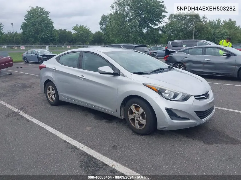 2014 Hyundai Elantra Se VIN: 5NPDH4AEXEH503282 Lot: 40083454