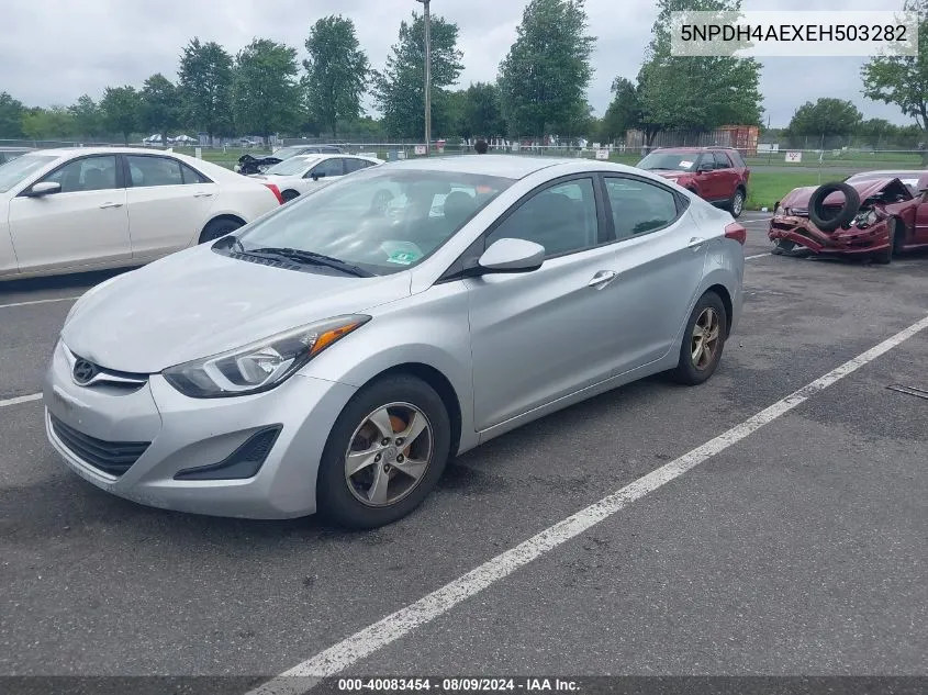 2014 Hyundai Elantra Se VIN: 5NPDH4AEXEH503282 Lot: 40083454