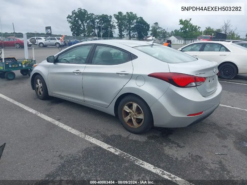 5NPDH4AEXEH503282 2014 Hyundai Elantra Se