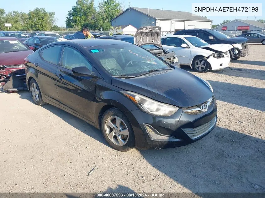 2014 Hyundai Elantra Se/Sport/Limited VIN: 5NPDH4AE7EH472198 Lot: 40087593