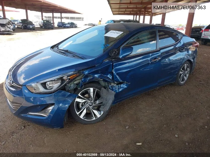 2014 Hyundai Elantra Limited VIN: KMHDH4AE7EU067363 Lot: 40102989