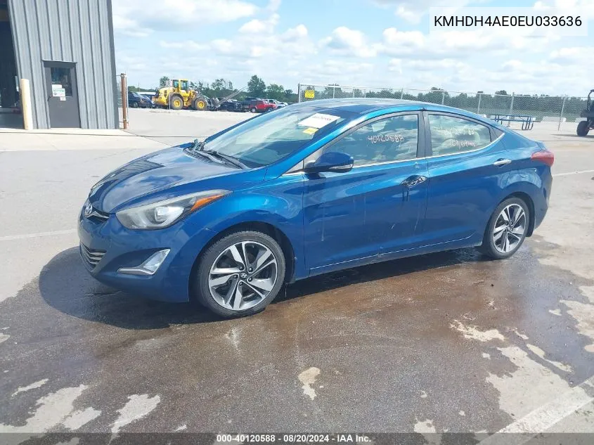 KMHDH4AE0EU033636 2014 Hyundai Elantra Limited