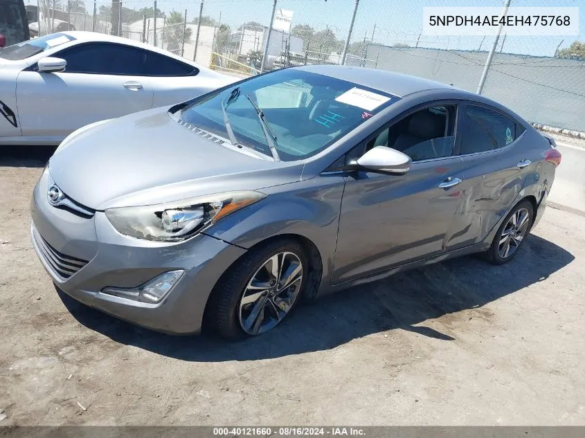 5NPDH4AE4EH475768 2014 Hyundai Elantra Limited