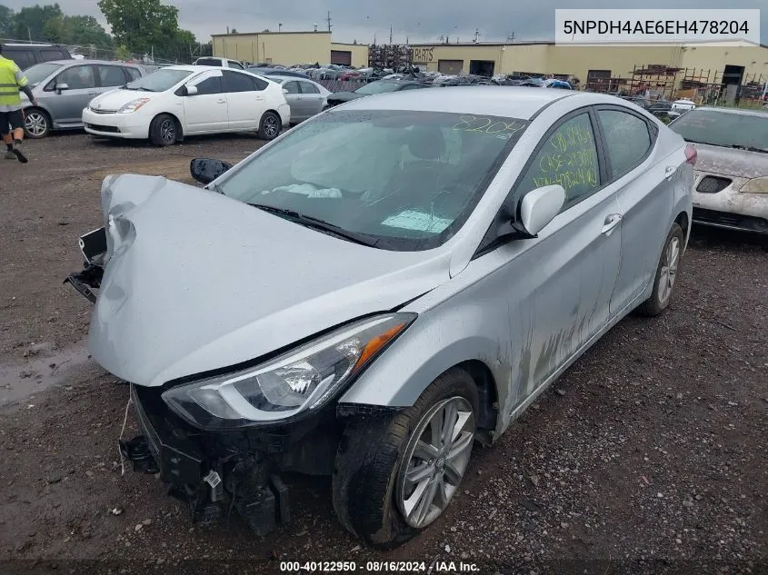 5NPDH4AE6EH478204 2014 Hyundai Elantra Se