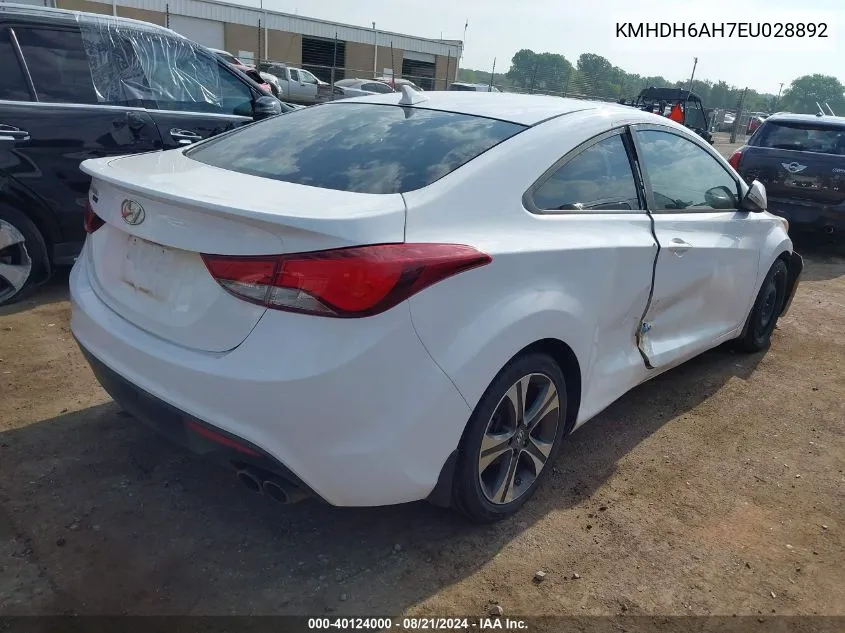 2014 Hyundai Elantra VIN: KMHDH6AH7EU028892 Lot: 40124000