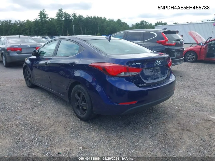 5NPDH4AE5EH455738 2014 Hyundai Elantra Se