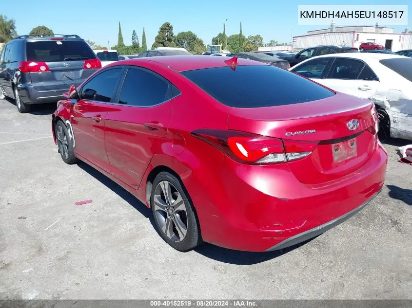 KMHDH4AH5EU148517 2014 Hyundai Elantra Se/Sport/Limited