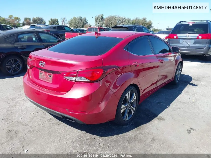 KMHDH4AH5EU148517 2014 Hyundai Elantra Se/Sport/Limited