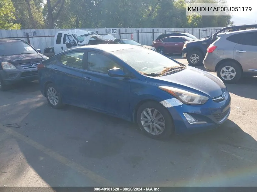 KMHDH4AE0EU051179 2014 Hyundai Elantra Se