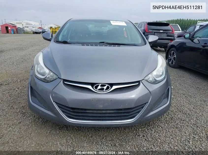 5NPDH4AE4EH511281 2014 Hyundai Elantra Se