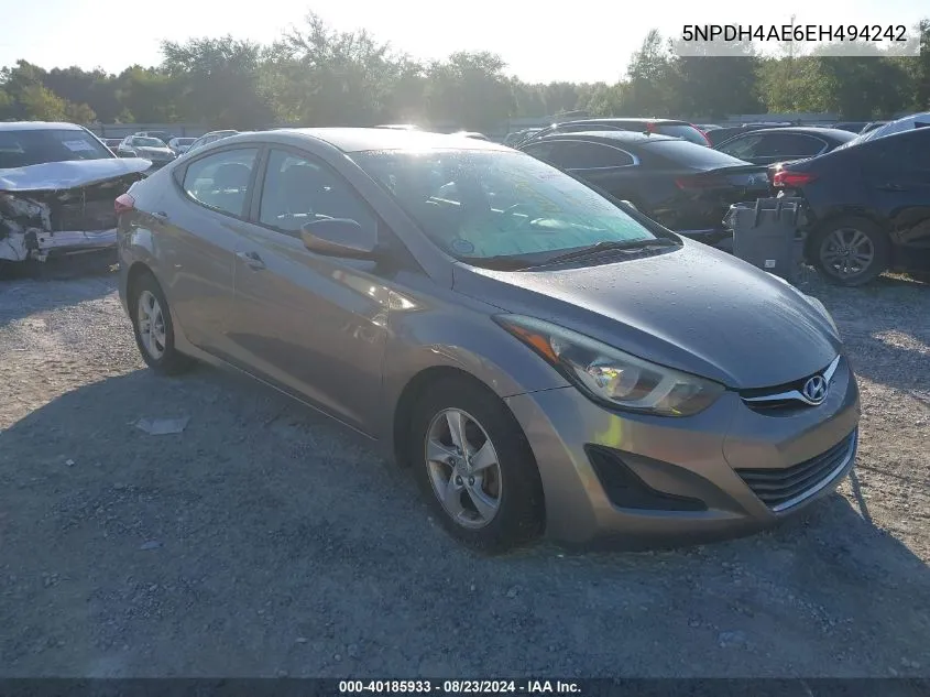 5NPDH4AE6EH494242 2014 Hyundai Elantra Se