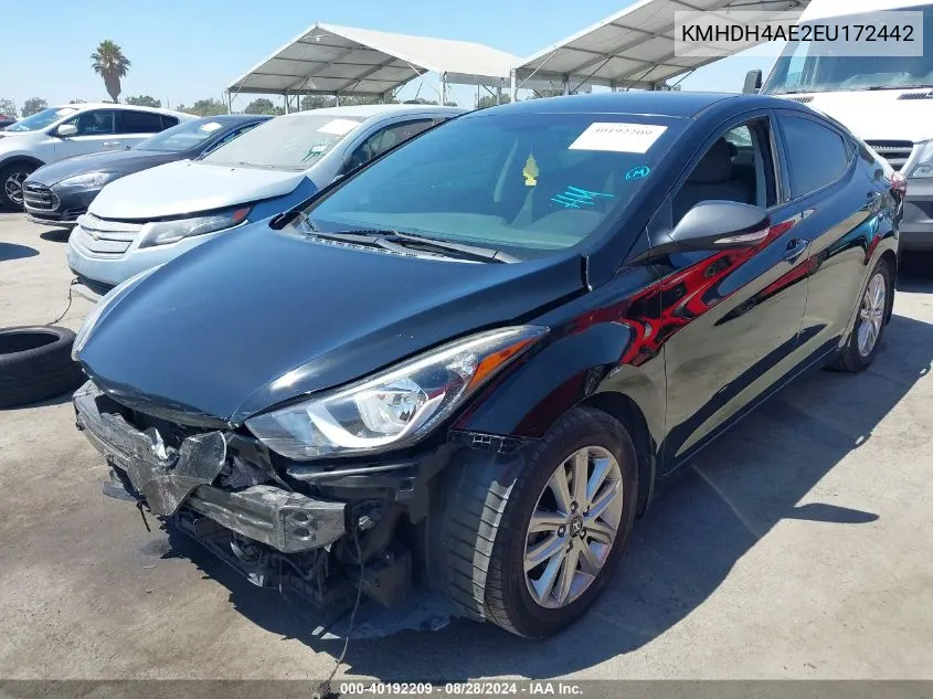 KMHDH4AE2EU172442 2014 Hyundai Elantra Se