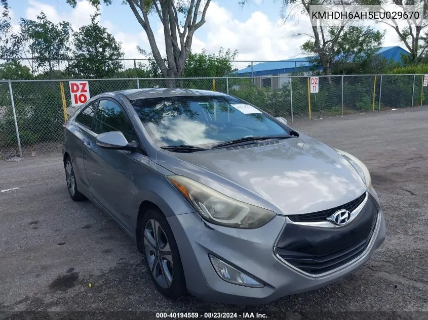 2014 Hyundai Elantra VIN: KMHDH6AH5EU029670 Lot: 40194559