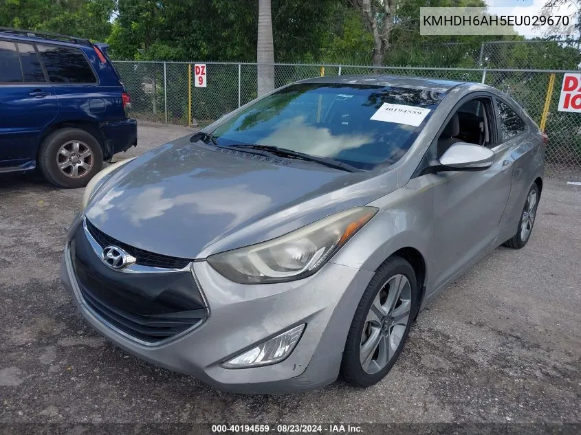 2014 Hyundai Elantra VIN: KMHDH6AH5EU029670 Lot: 40194559